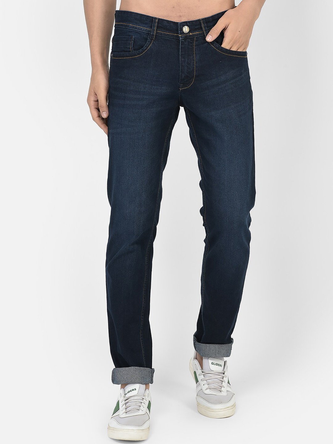 

COBB Men Narrow Mid-Rise Slim Fit Jeans, Navy blue