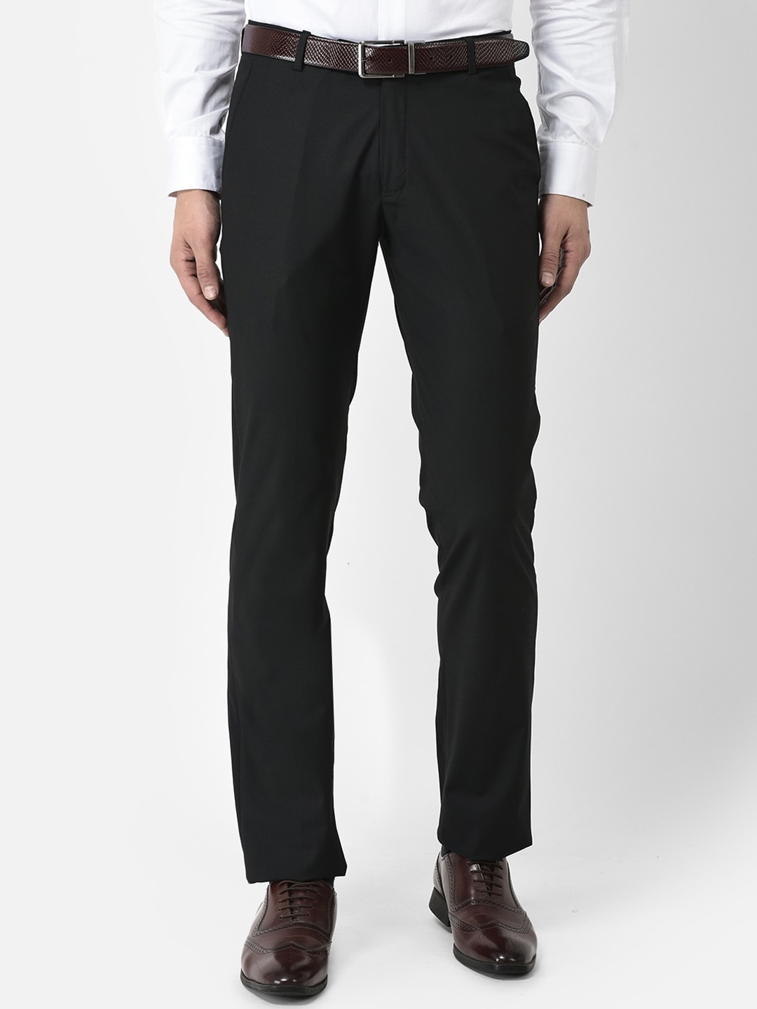 

COBB Men Ultra Mid Rise Plain Formal Trousers, Black