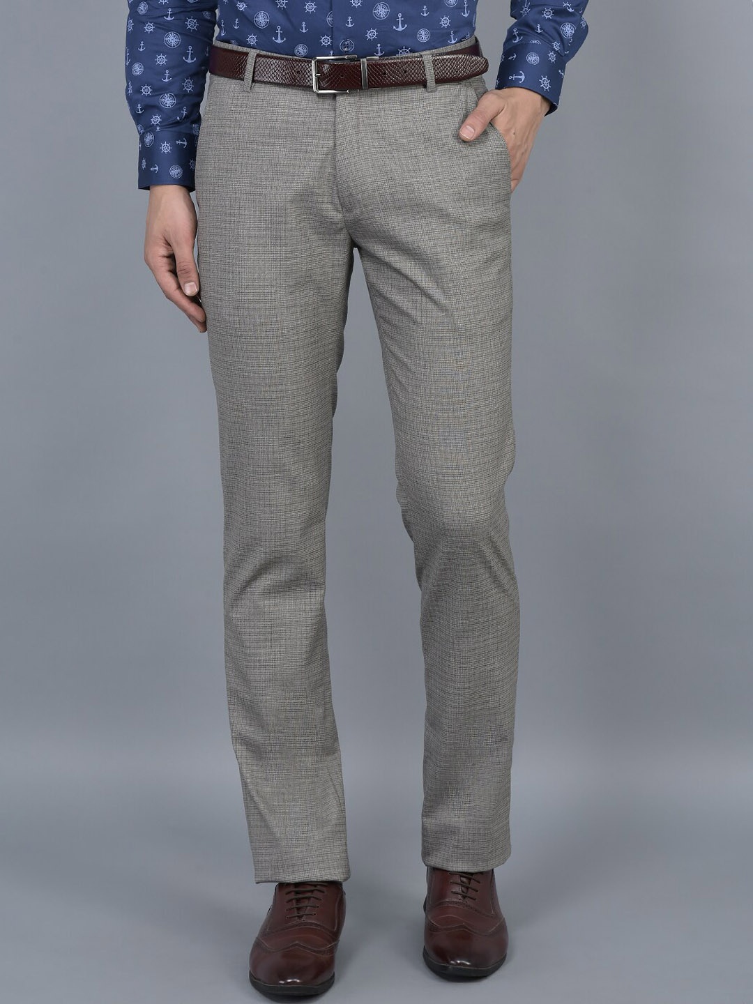 

COBB Ultra Textured Cotton Formal Trousers, Grey