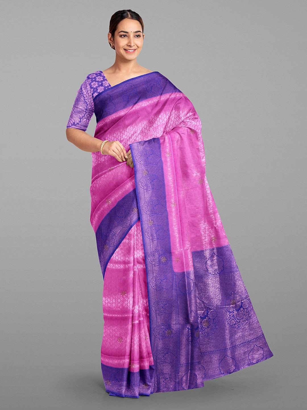 

Kalamandir Woven Design Zari Saree, Pink