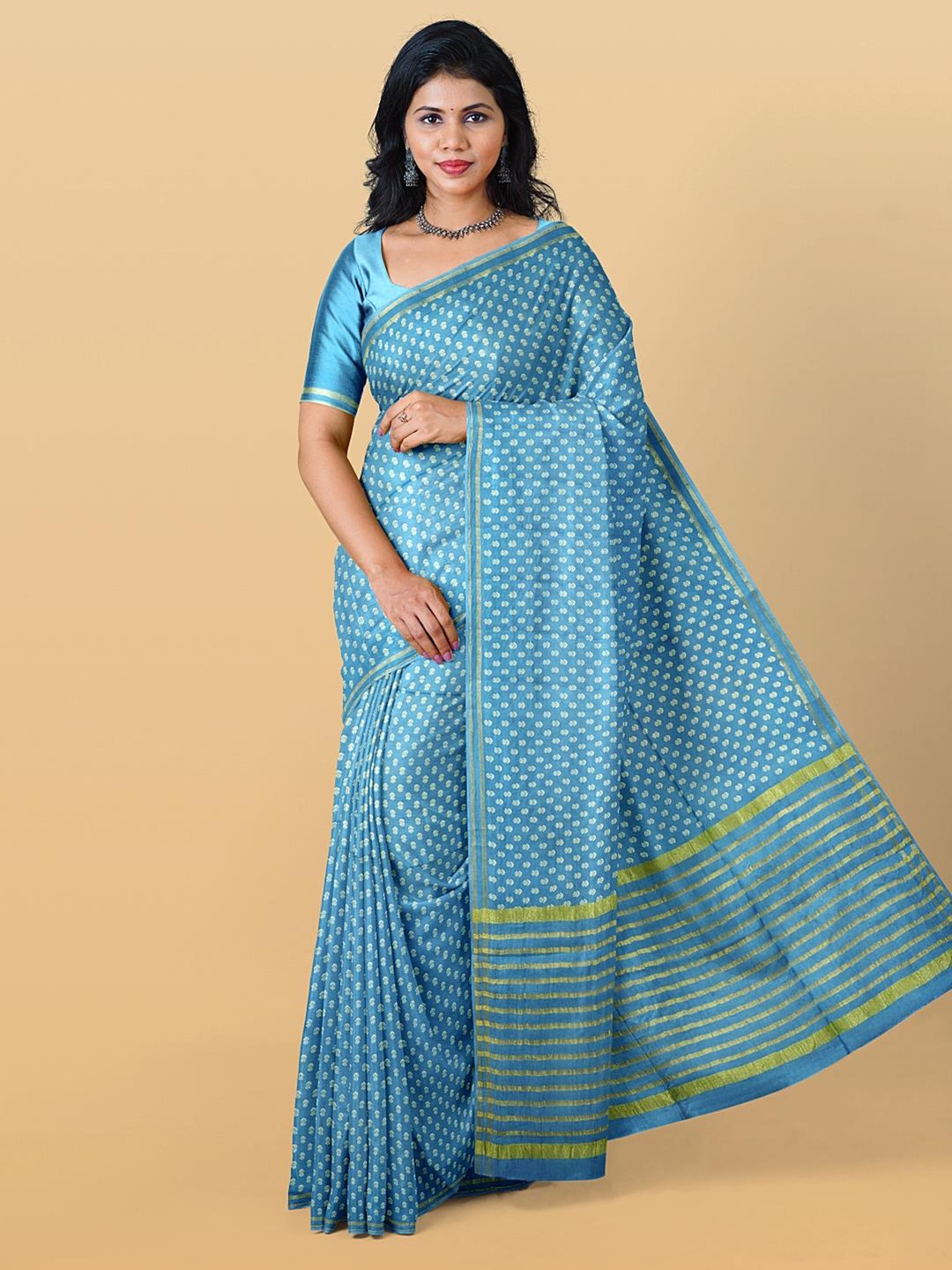 

Kalamandir Floral Woven Design Zari Saree, Blue