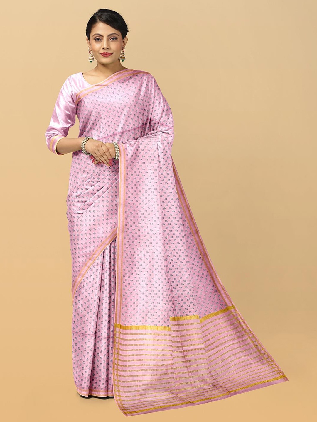 

Kalamandir Floral Woven Design Zari Saree, Pink