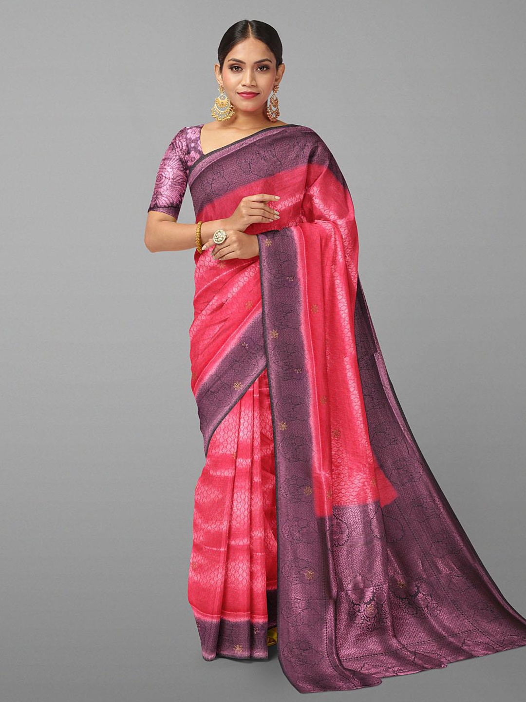 

Kalamandir Woven Design Zari Saree, Red
