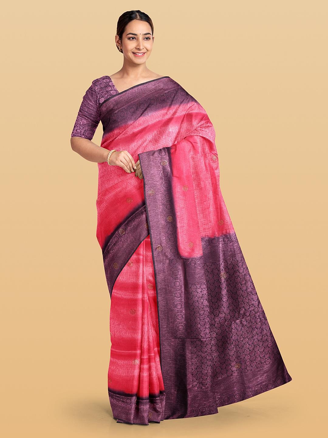 

Kalamandir Woven Design Zari Silk Blend Saree, Red