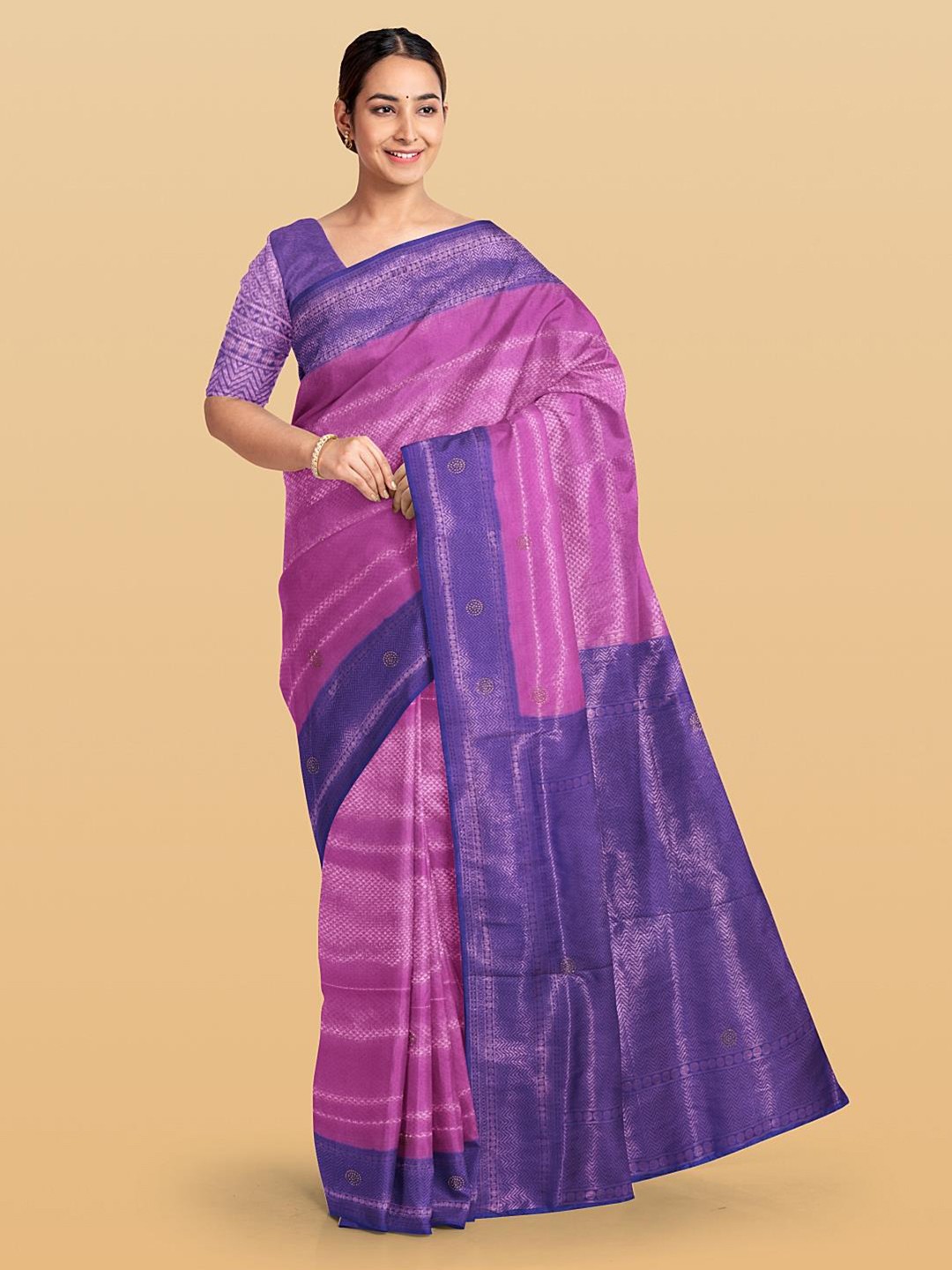 

Kalamandir Woven Design Zari Saree, Pink
