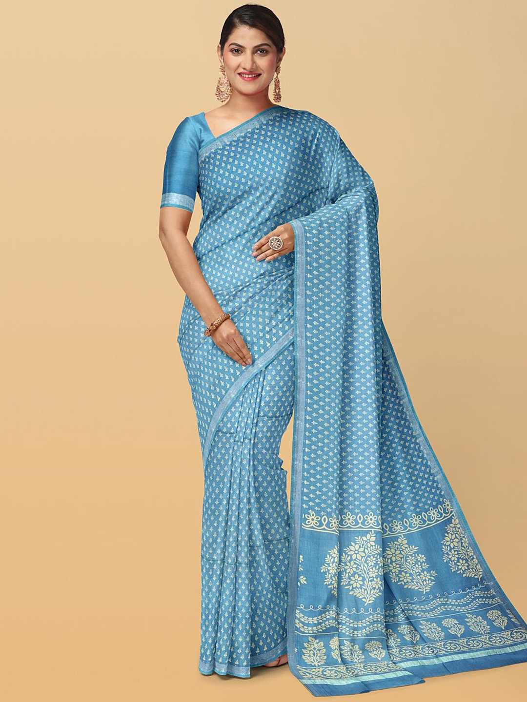 

Kalamandir Ethnic Motifs Zari Saree, Blue
