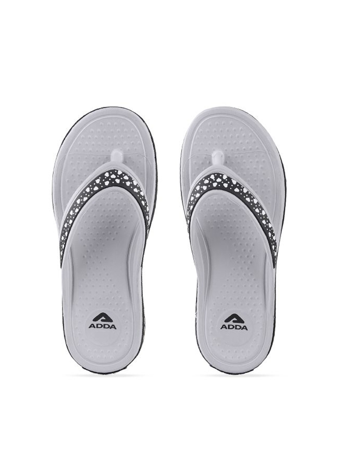 

Adda Women Self Design Rubber Thong Flip-Flops, Grey