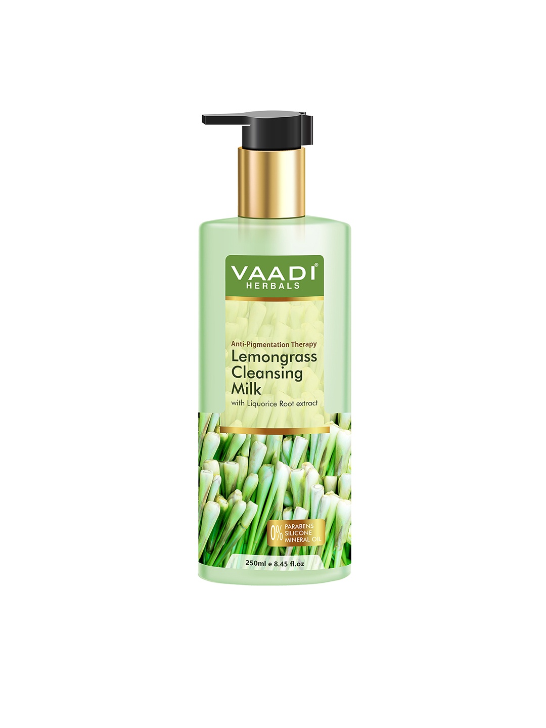 

Vaadi Herbals Lemongrass Cleansing Milk with Liquorice Root Extract - 250 ml, Green