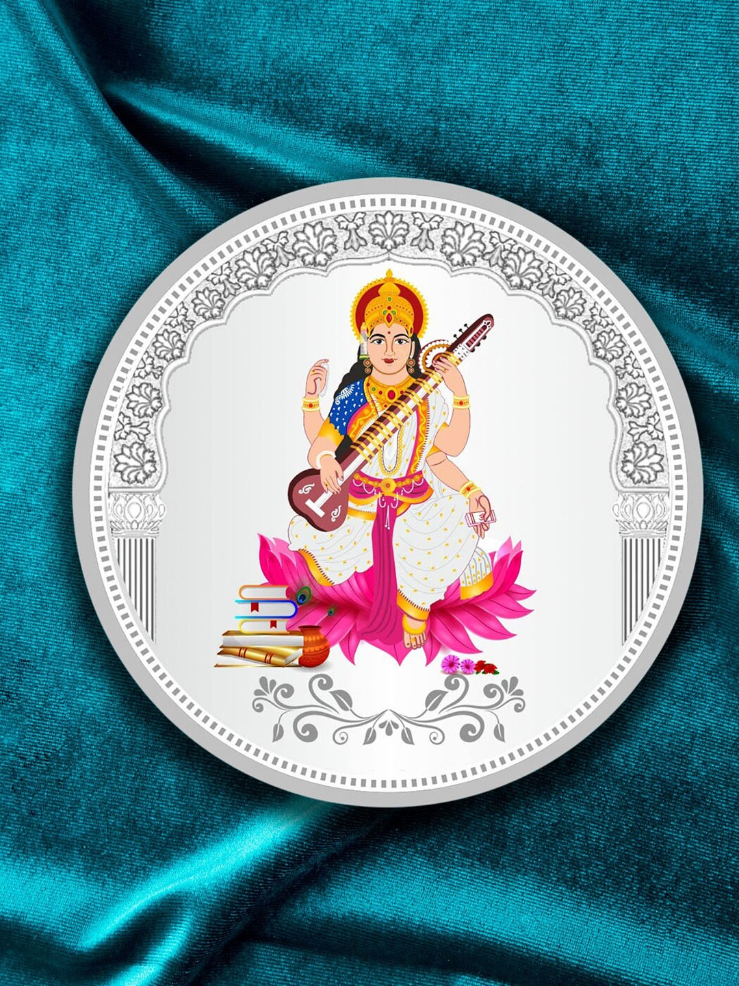 

TEEMOODS Goddess Saraswatiji Silver Coin-10gram
