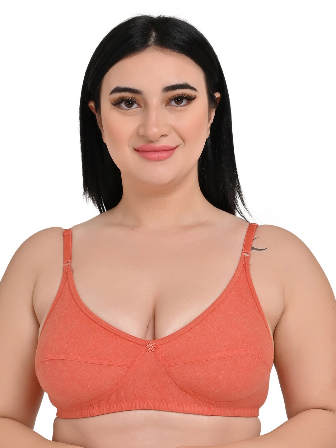 

Piylu Non Padded Non-Wired All Day Comfort Cut and Sew Bra, Red