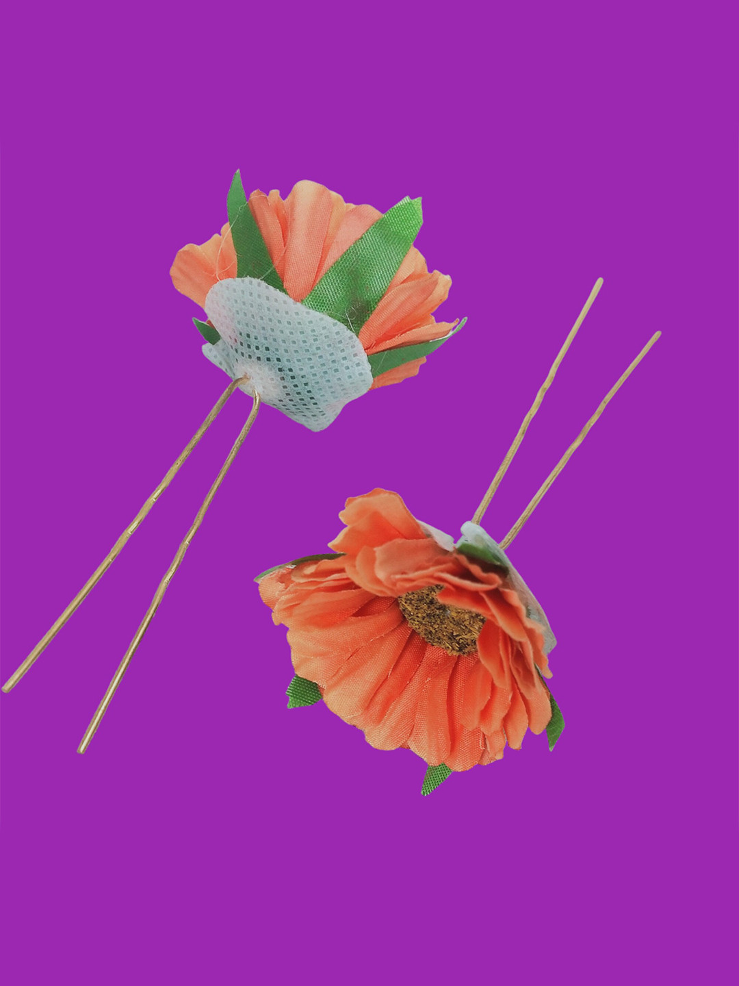 

LYF5STAR Set of 4 Floral Hairstick, Orange