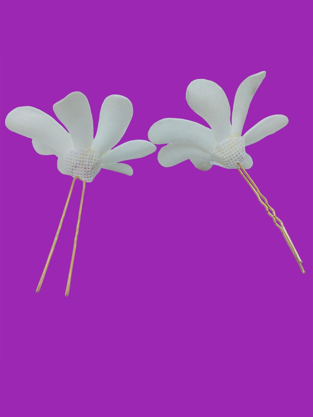 

LYF5STAR Women Set Of 2 Flower U Pins, White