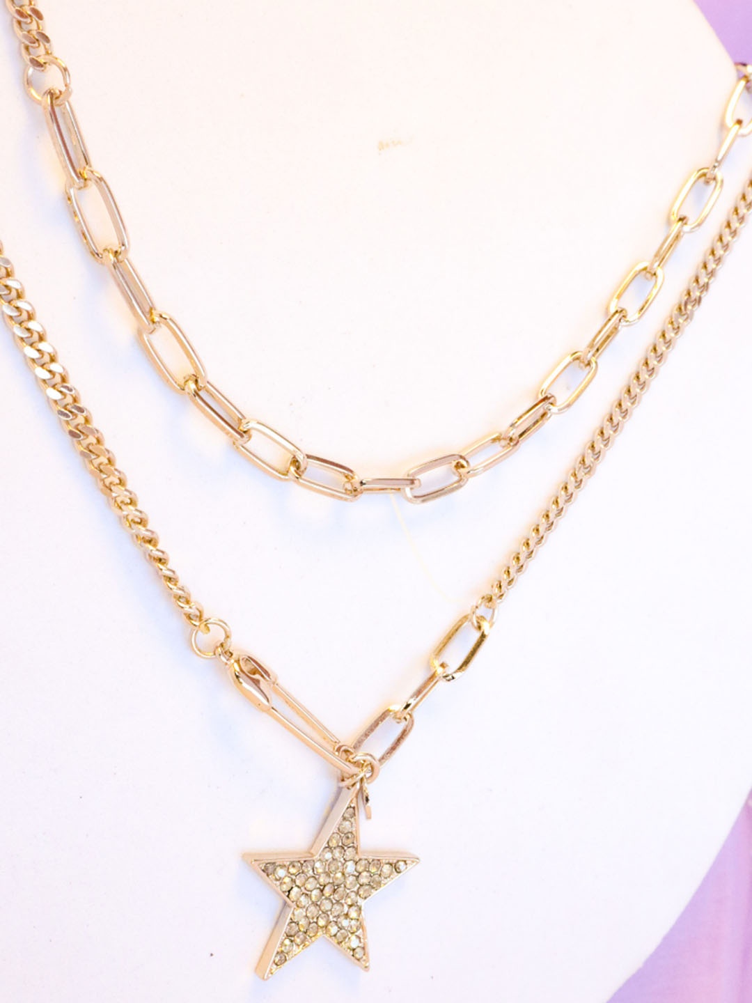 

SALTY Double Layered Alloy Necklace, Gold