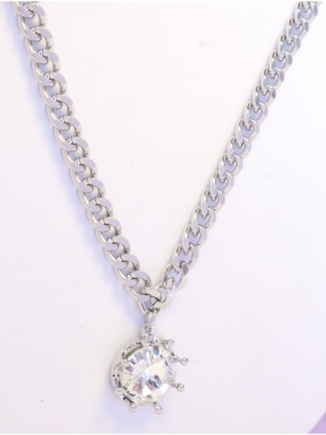 

SALTY Silver-Plated Solitaire Stone Necklace
