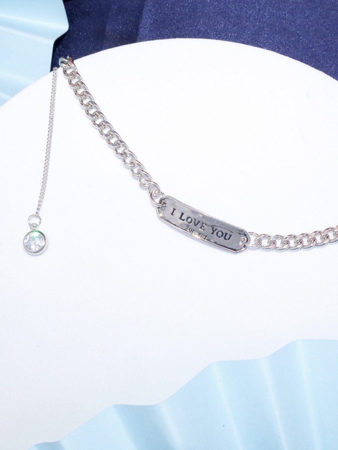 

SALTY Silver-Plated I Love You Charm Necklace