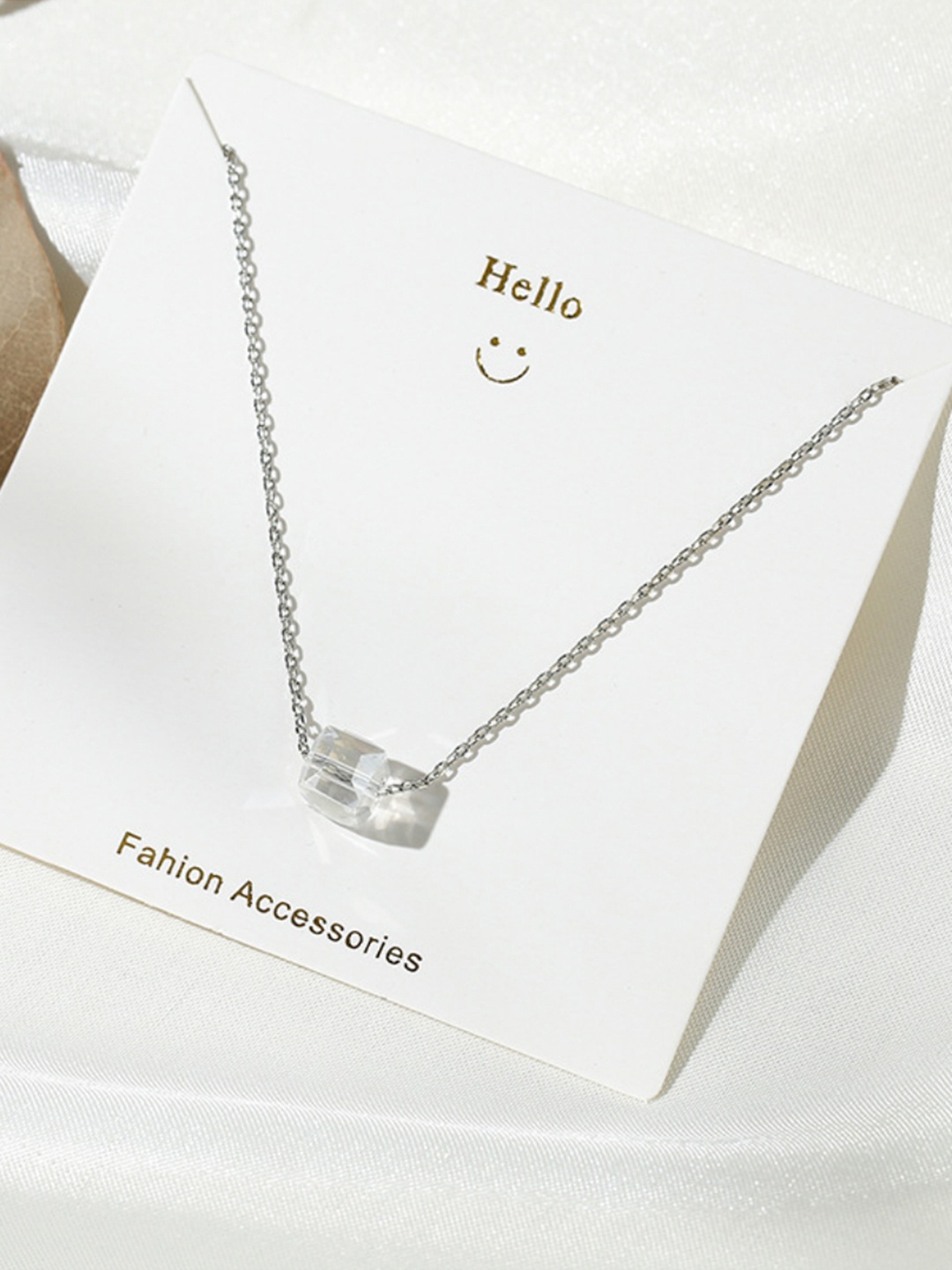 

SALTY Silver-Plated Crystal Studded Necklace