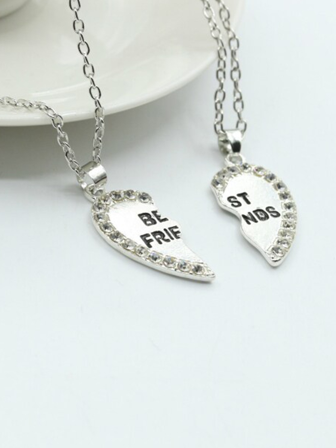 

SALTY Set Of 2 Best Friends Charm Necklace, Silver