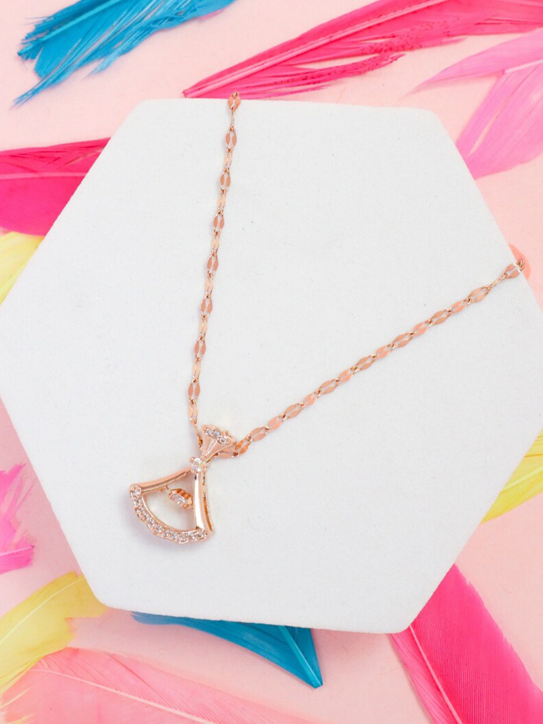 

SALTY Rose Gold-Plated Bell Charm Necklace
