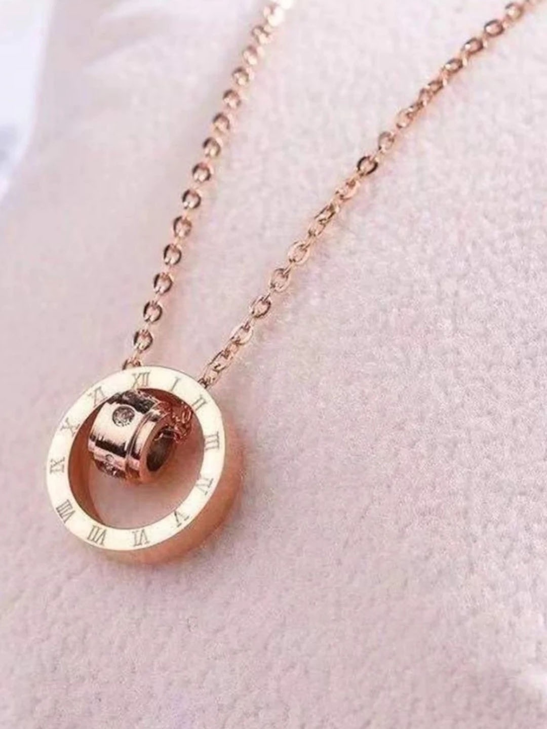 

SALTY Anti-tarnish Coincentric Circles Necklace, Rose gold