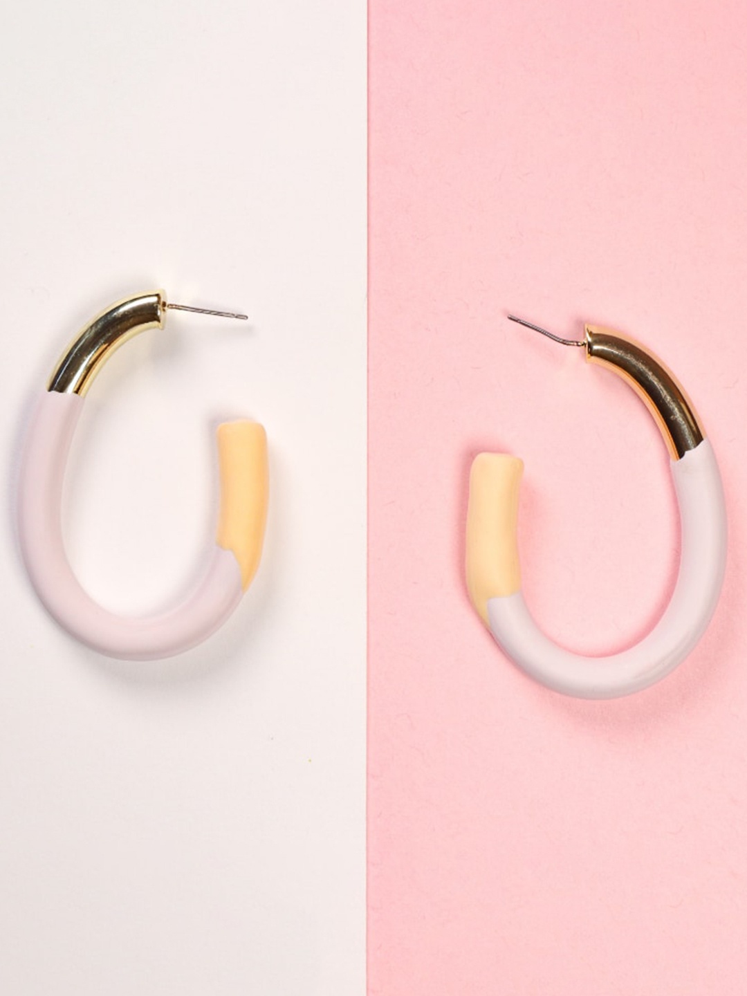 

SALTY Contemporary Half Hoop Earrings, Purple