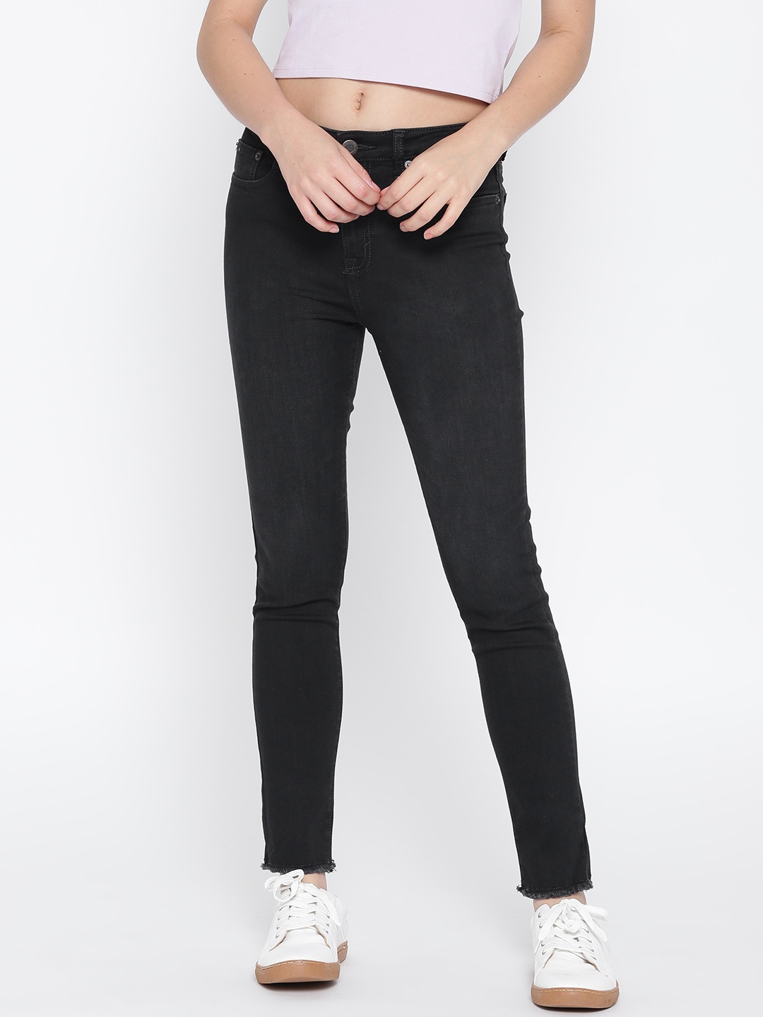 

Aeropostale Women Black Jegging Fit High-Rise Clean Look Stretchable Jeans