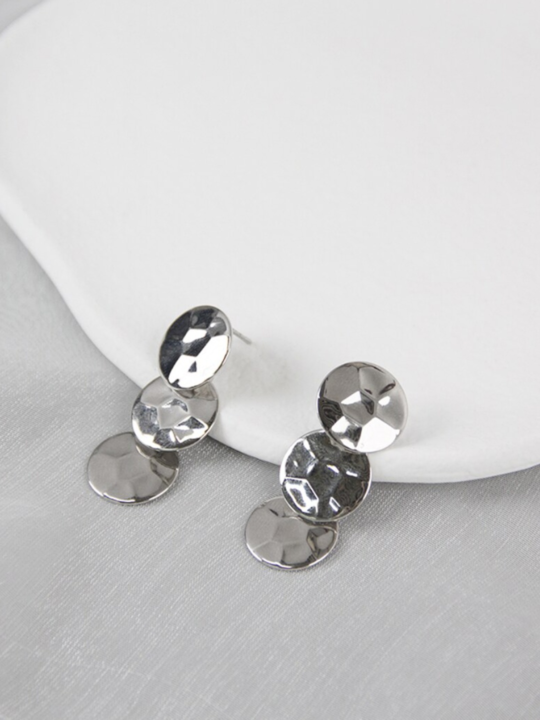 

SALTY Silver-Plated Circular Drop Earrings