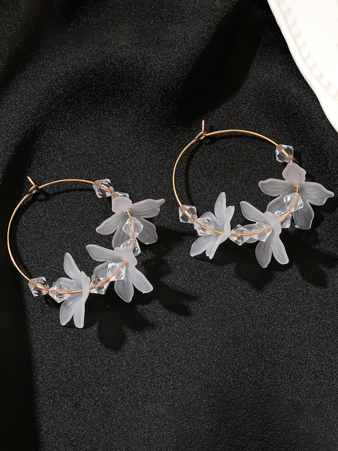 

SALTY Contemporary Hoop Earrings, White