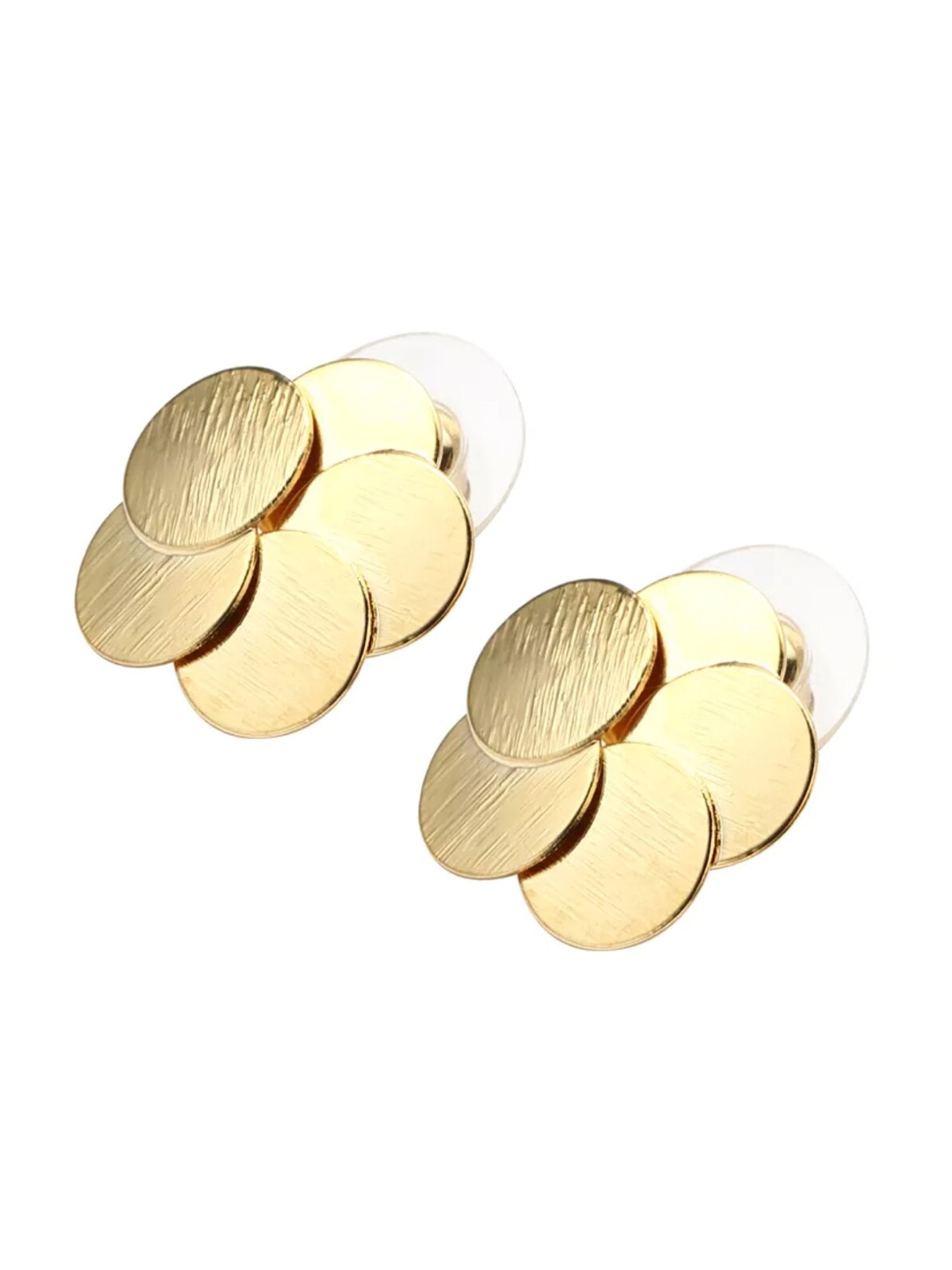 

SALTY Overlap Metal Round Flower Stud Earrings, Gold