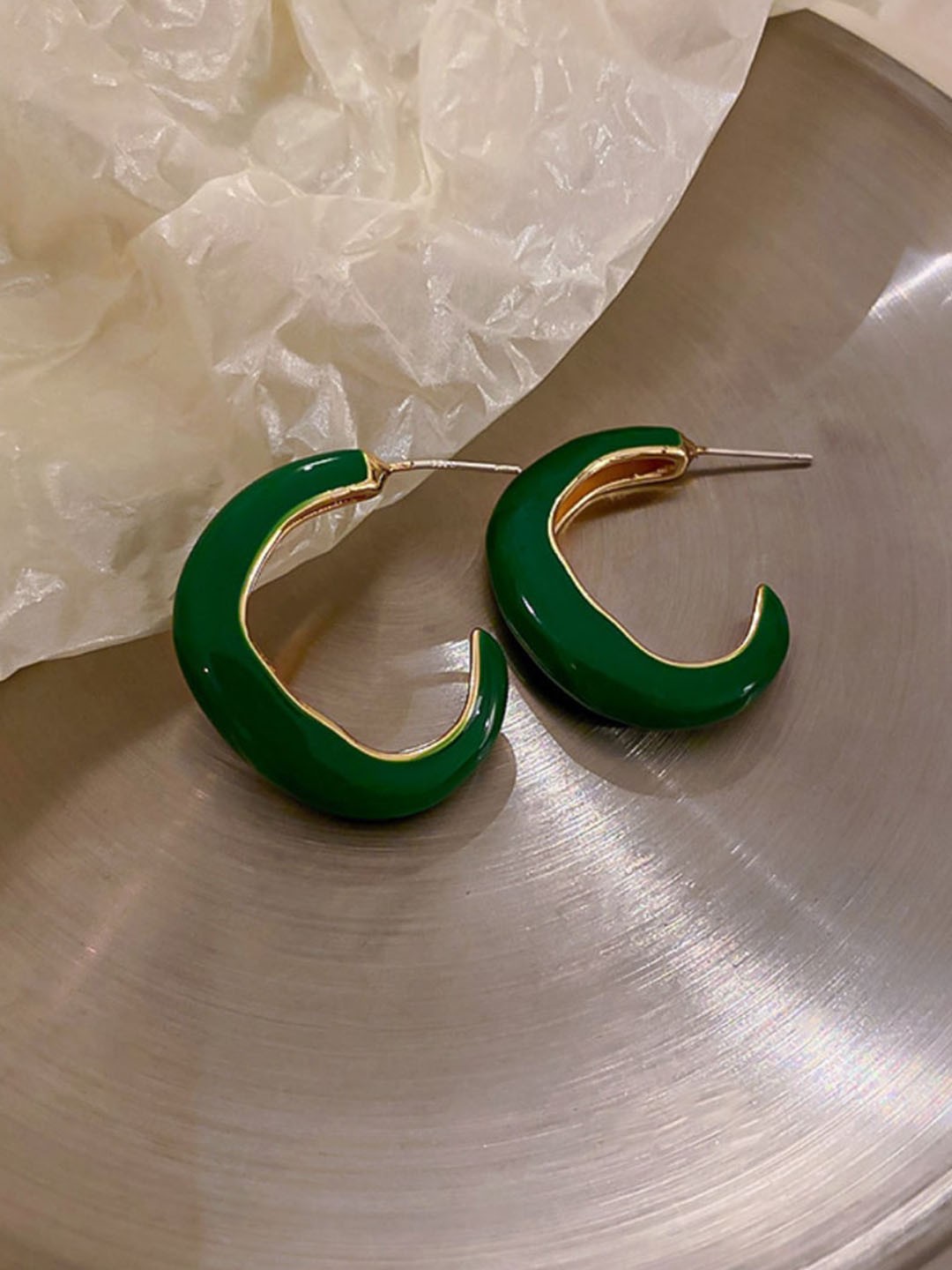 

SALTY Gold-Plated Crescent Half Hoop Earrings