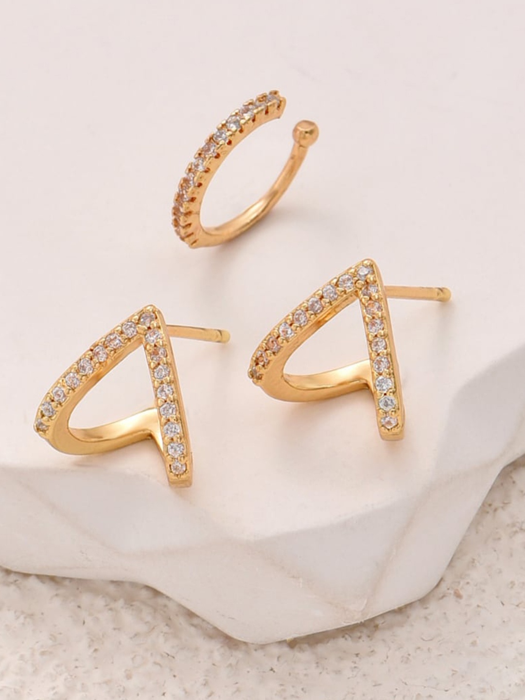 

SALTY Gold-Plated Heart Shaped Studs Earrings