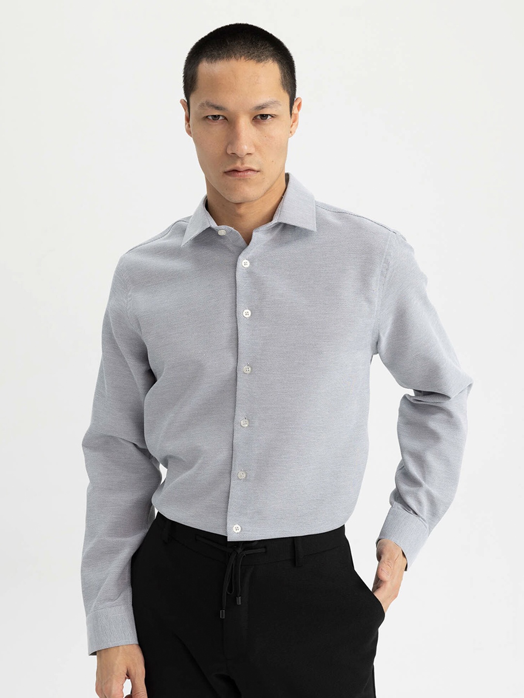 

DeFacto Regular Fit Casual Shirt, Grey