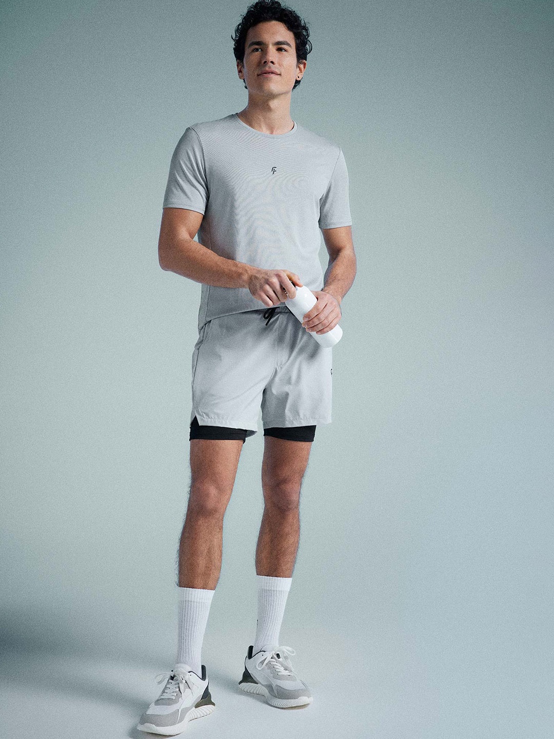 

DeFacto Men Training & Gym Sports Shorts, Grey