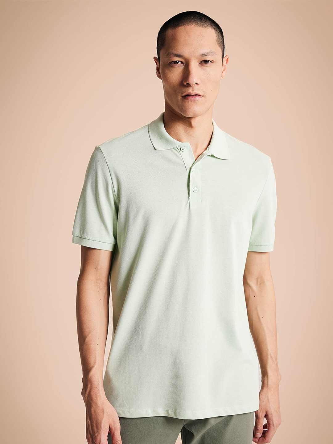 

DeFacto Polo Collar Cotton T-shirt, Green
