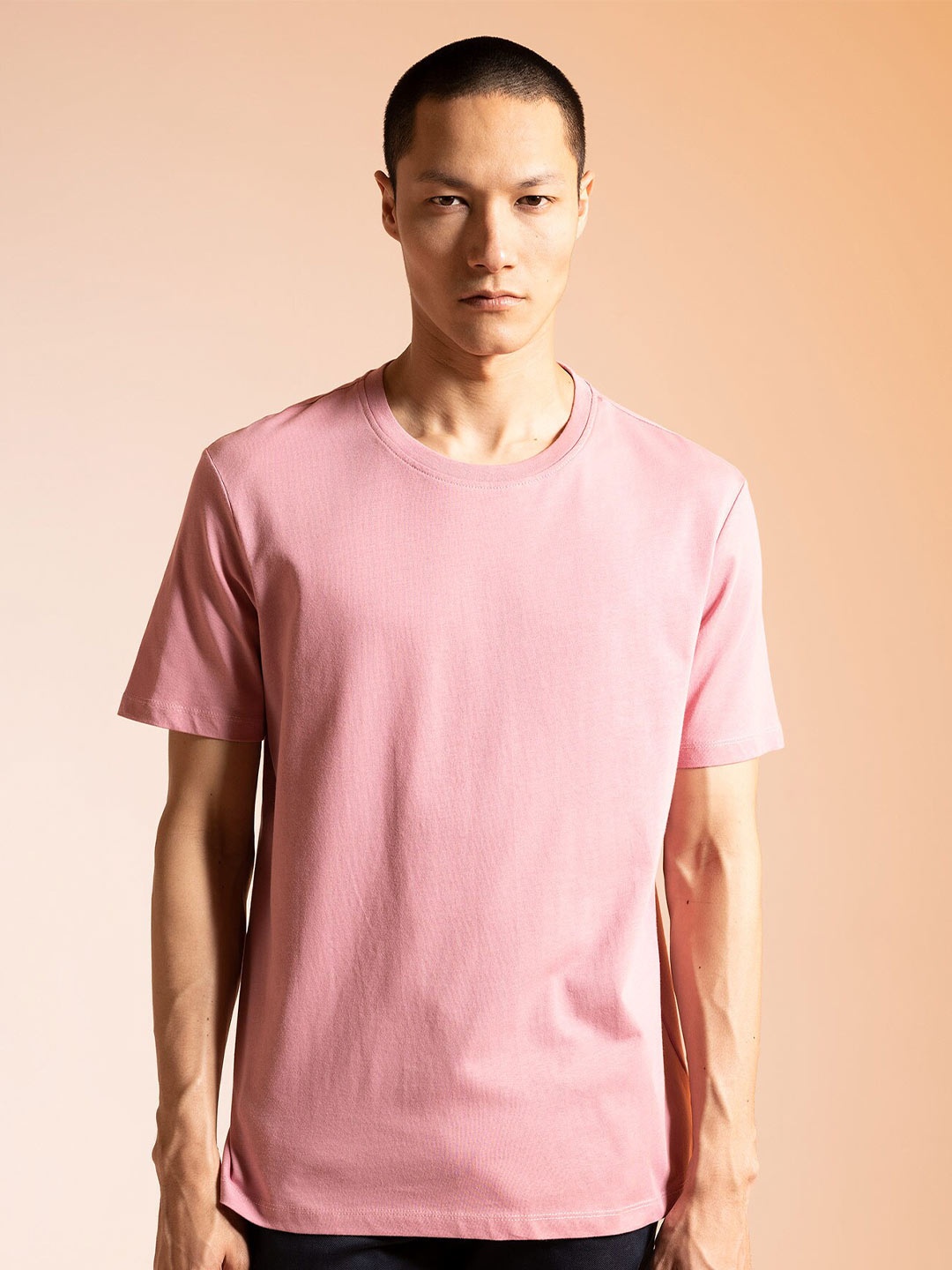 

DeFacto Round Neck Pure Cotton T-shirt, Pink