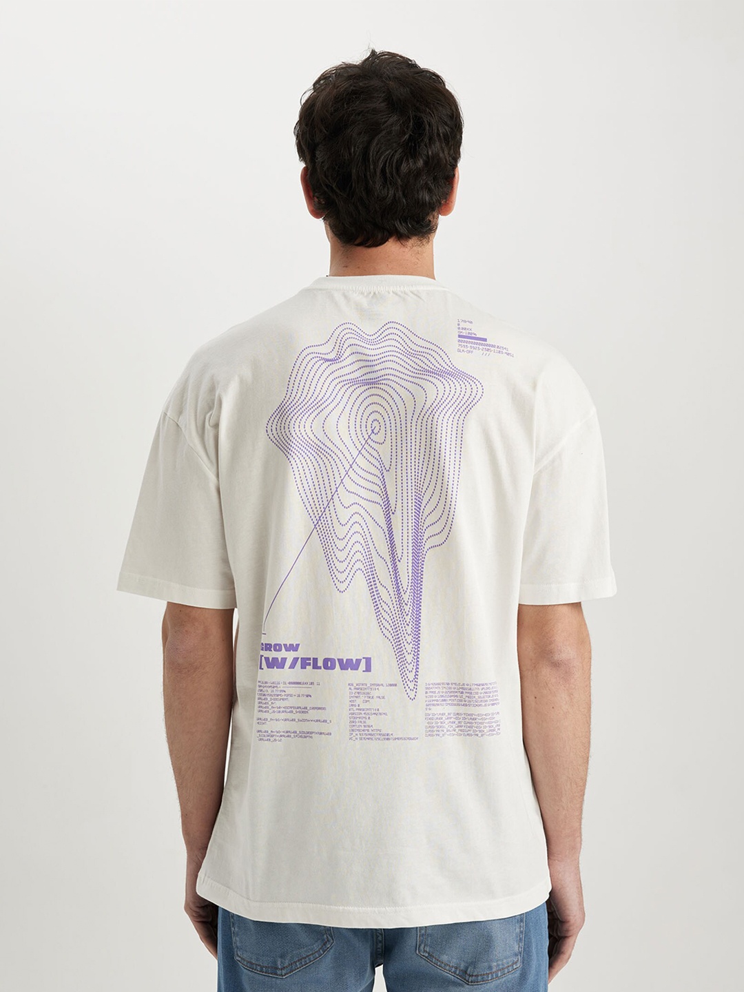 

DeFacto Graphic Printed Cotton T-shirt, Grey