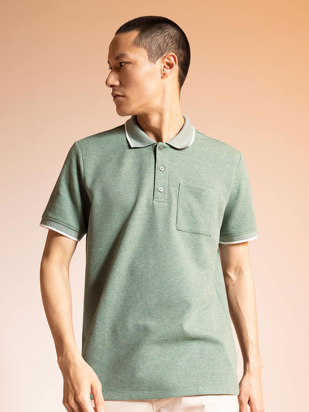 

DeFacto Polo Collar Short Sleeves Casual T-shirt, Green