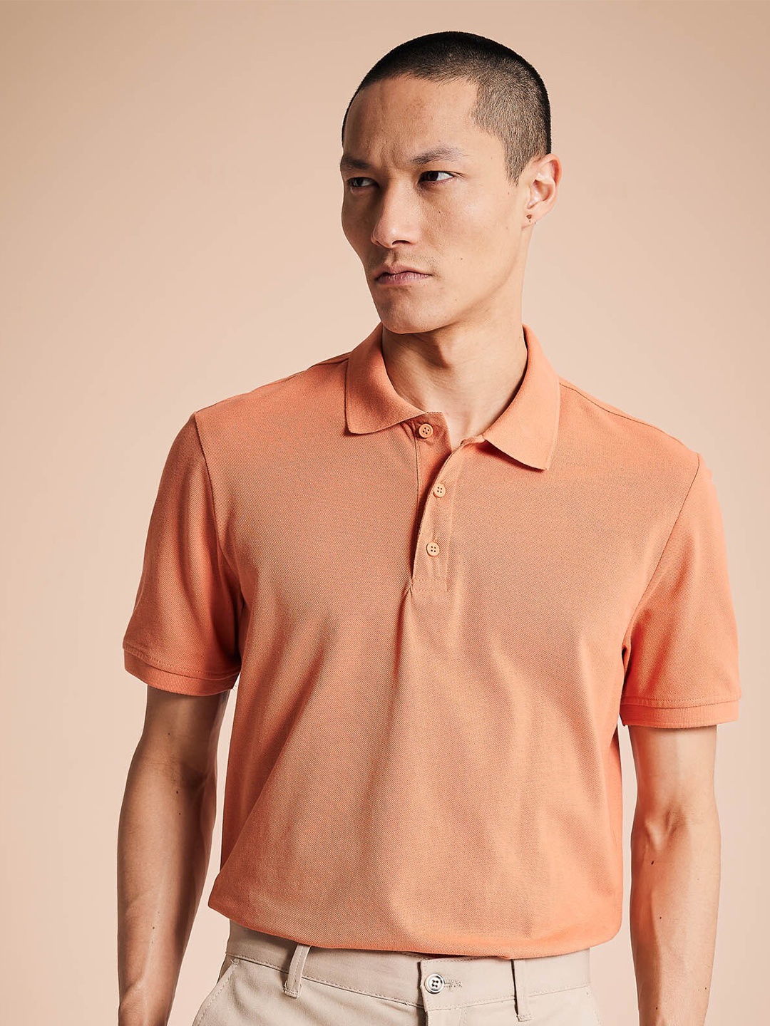 

DeFacto Polo Collar Pure Cotton T-shirt, Orange