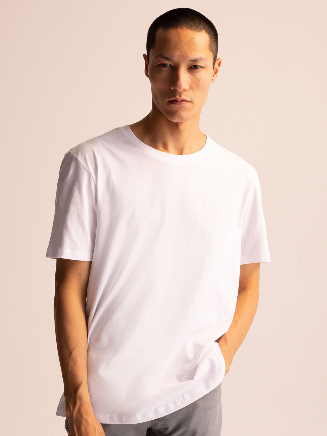 

DeFacto Round Neck Short Sleeves Pure Cotton T-shirt, White