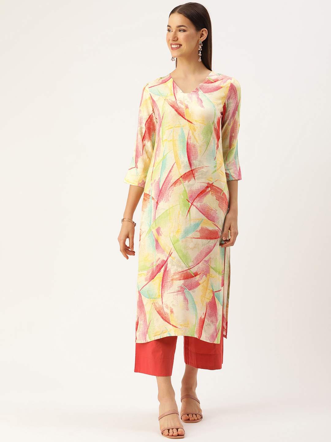 

Saanjh Women Multicoloured Printed Kurta, Multi