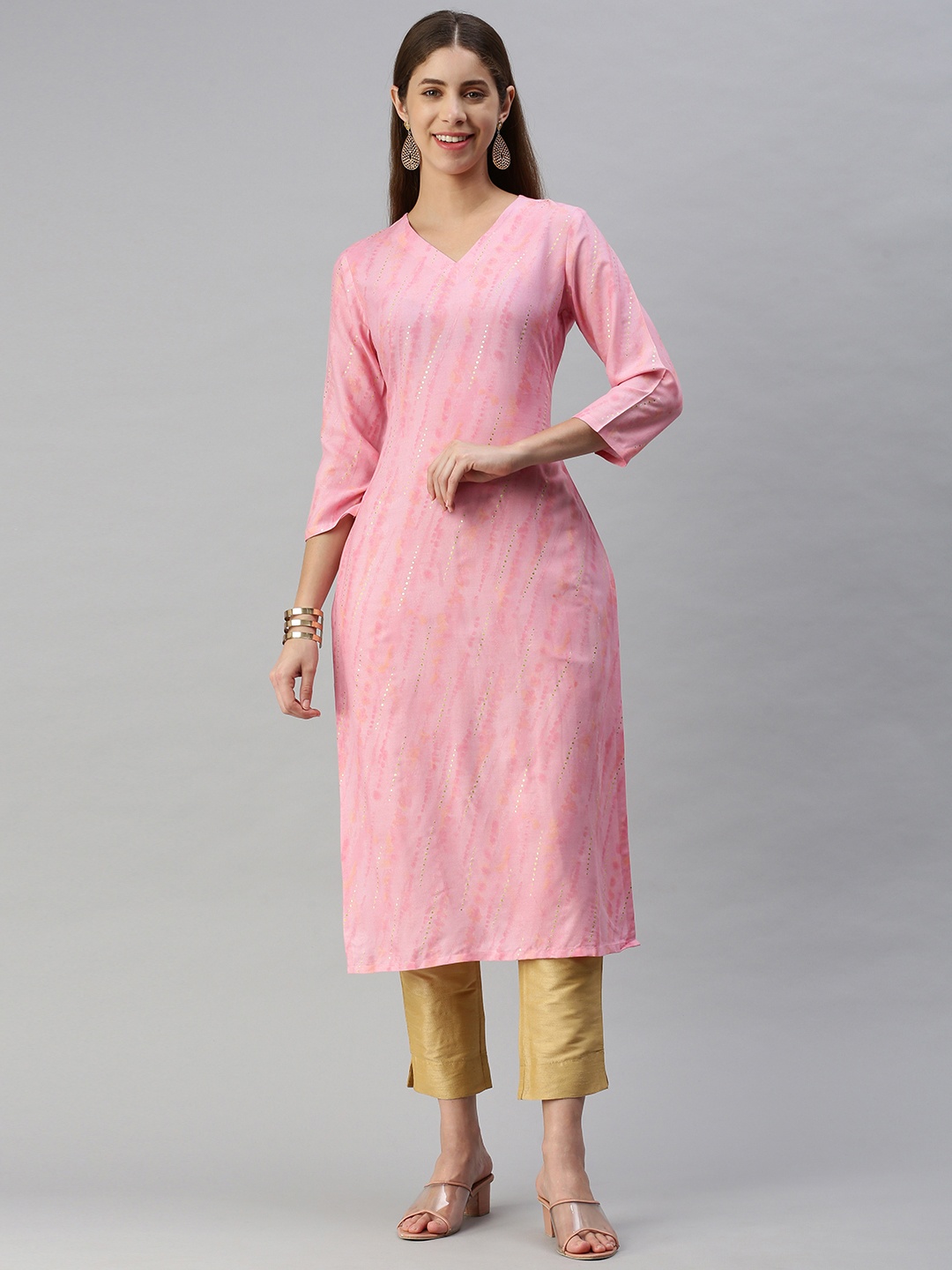 

HRITIKA Women Pink Printed Kurta