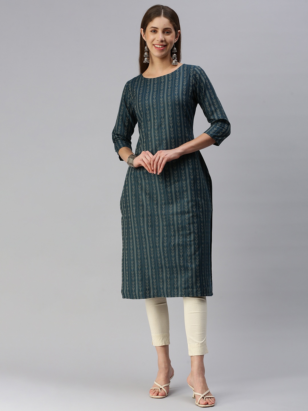 

HRITIKA Women Teal Kurta