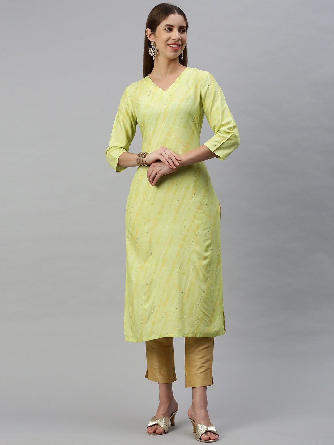 

HRITIKA Women Green Printed Kurta