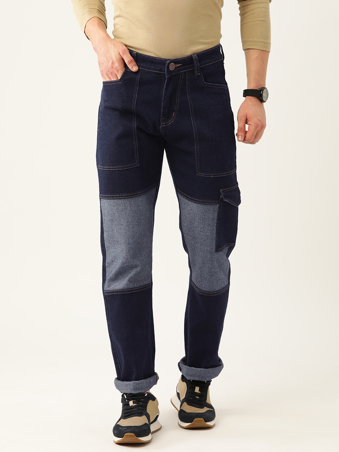 

PARIS HAMILTON Men Relaxed Fit Colourblocked Denim Jeans, Blue