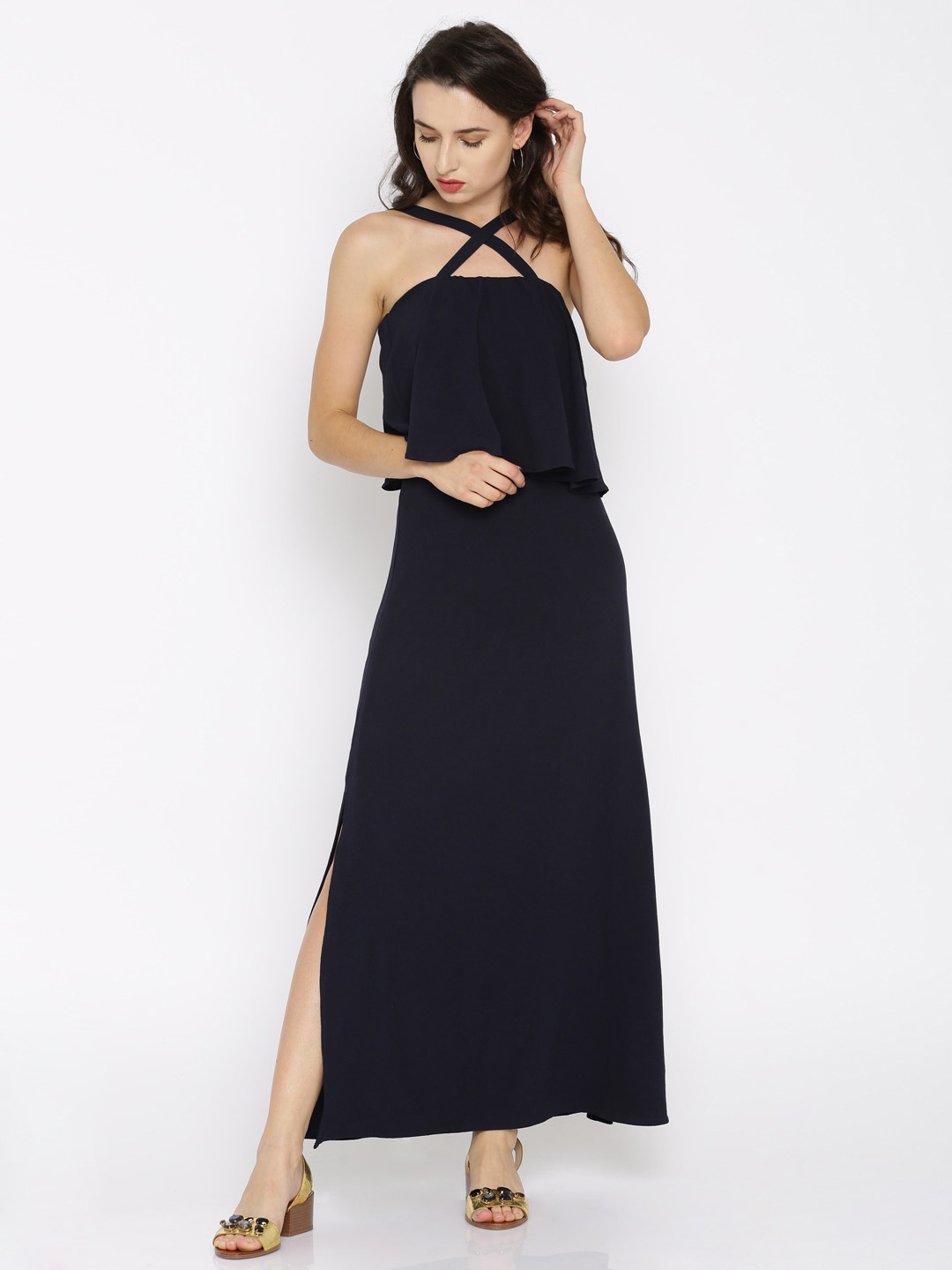 

RARE Women Navy Blue Solid Maxi Dress