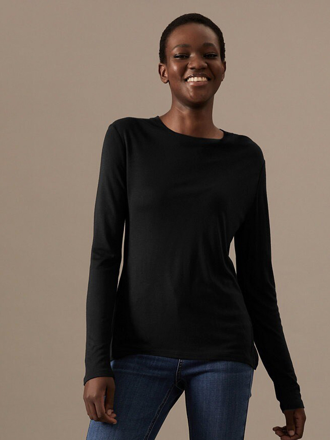 

Marks & Spencer Long Sleeves Casual Fitted Top, Black