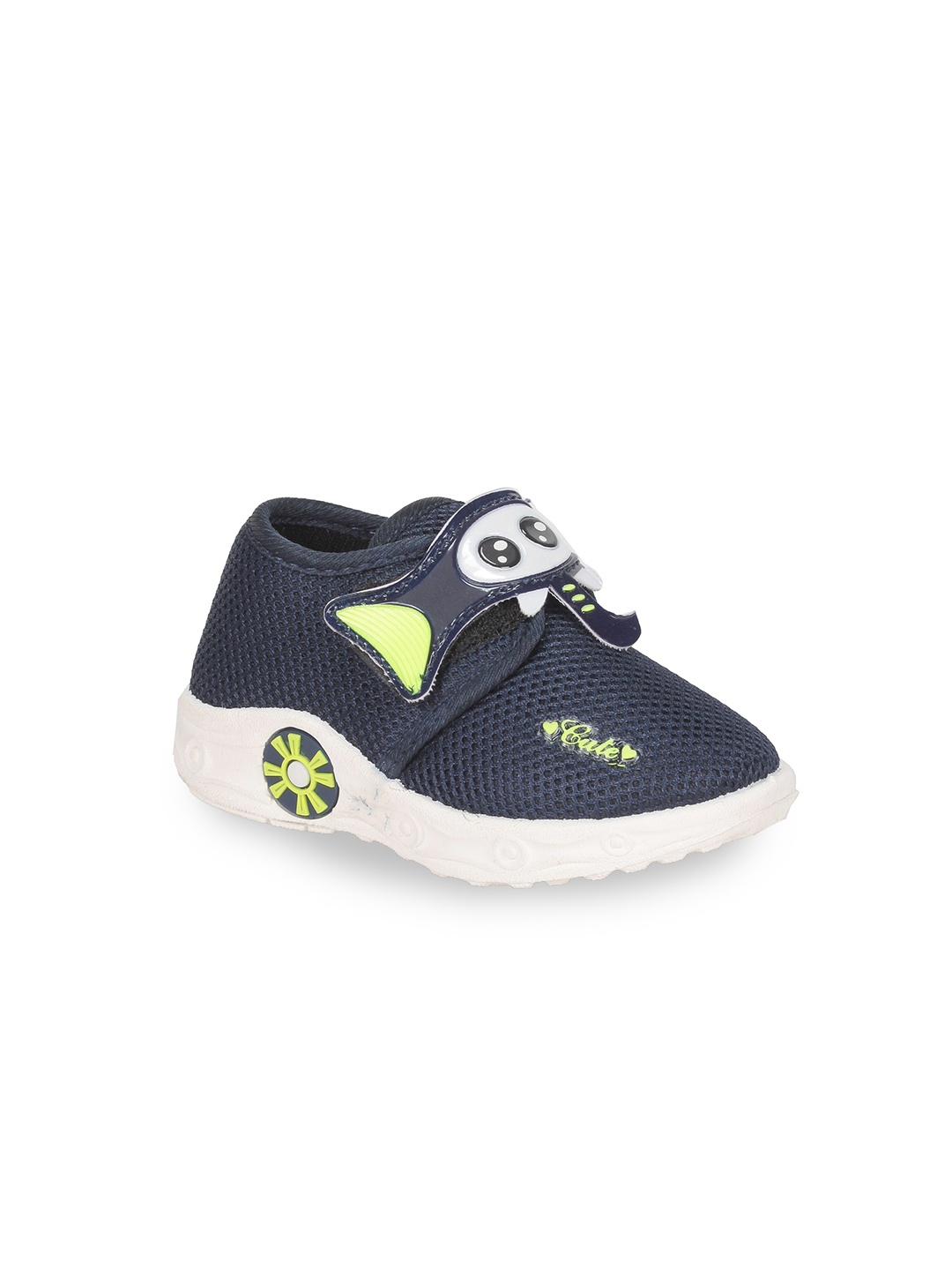 

Lil Lollipop Kids Woven Design Velcro Closure Contrast Sole Sneakers, Navy blue