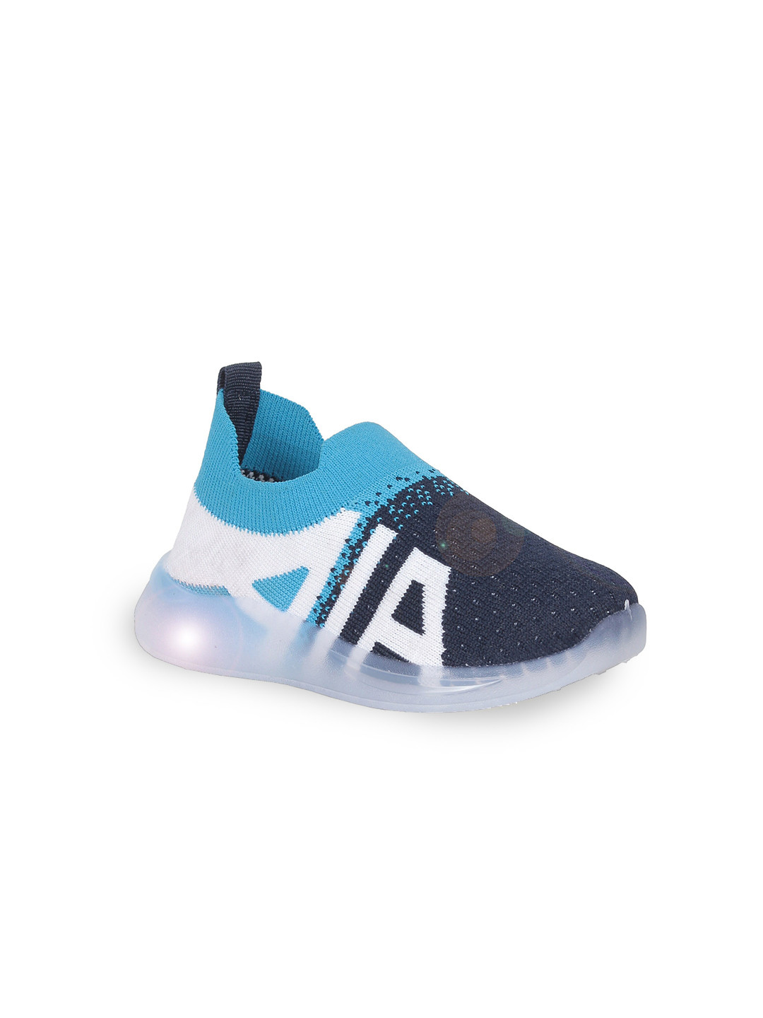 

Lil Lollipop Kids Colourblocked LED Slip-On Sneakers, Blue