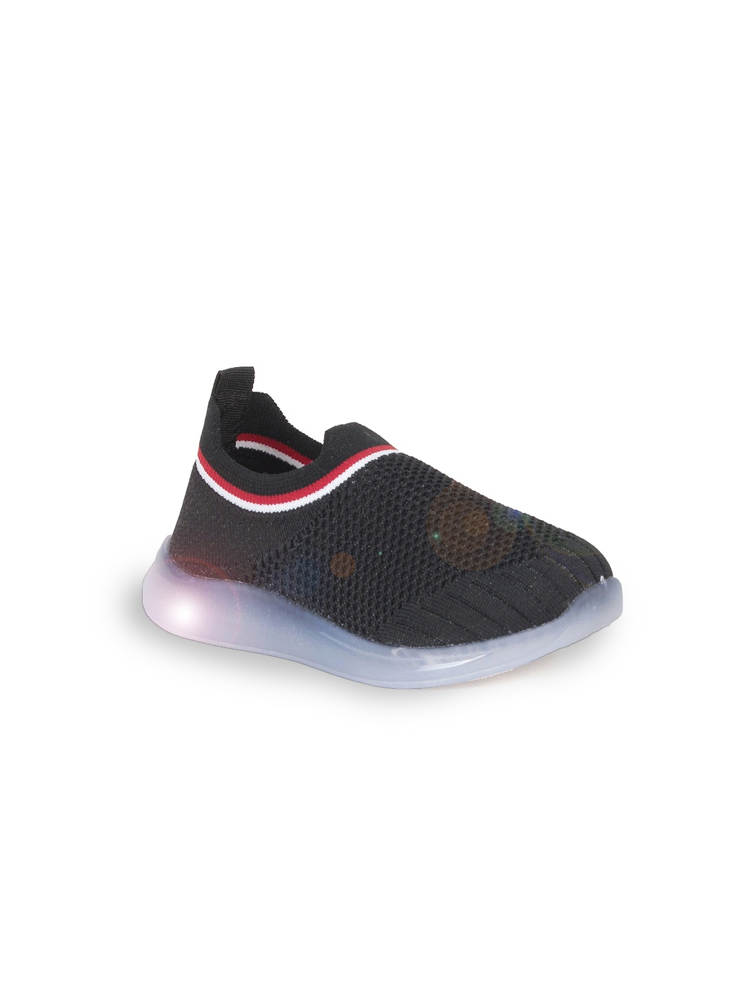 

Lil Lollipop Kids Woven Design LED Slip-On Sneakers, Black