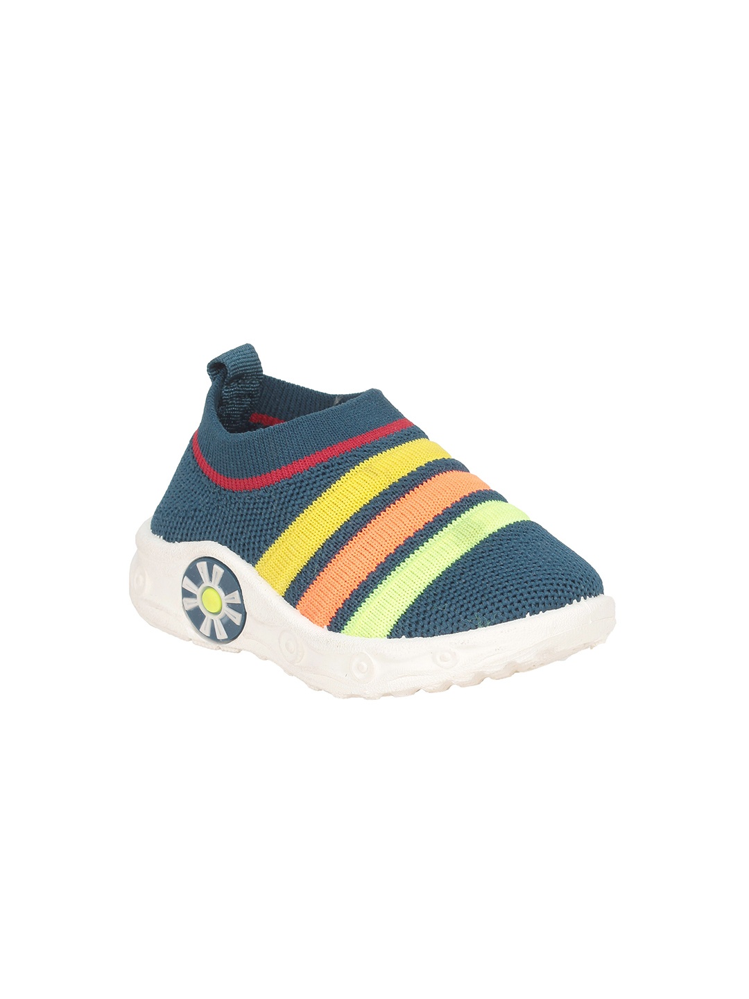 

Lil Lollipop Kids Textured Round Toe Slip On Sneakers, Navy blue