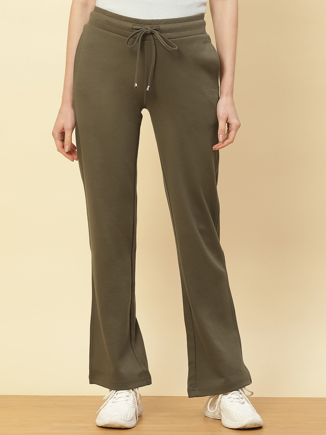Lakshita Women Smart Straight Fit Easy Wash Regular Trousers, Brown